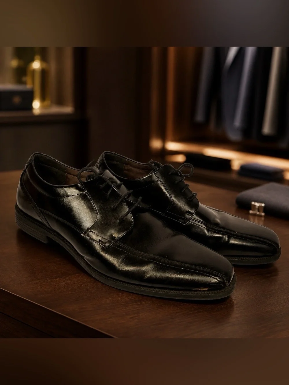 Florsheim Black Leather Derby Oxfords